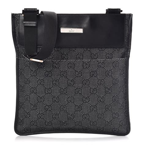 gucci black messenger bag women'|gucci crossbody messenger bag black.